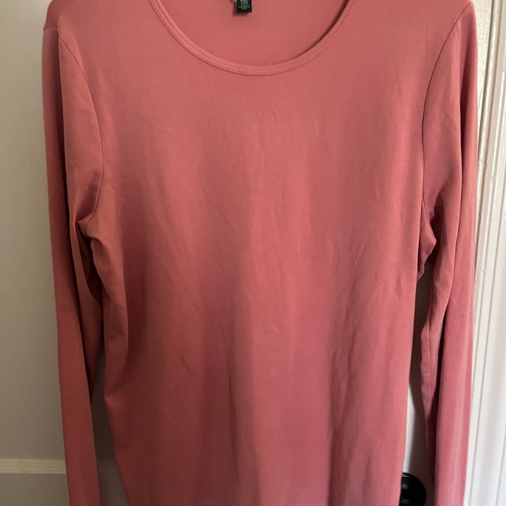 Ralph Lauren Scoop Neck Long Sleeve Top - Rose Pink